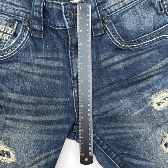 Rock Revival Denim Jeans Distressed Ripped Blue Mens Size 31 Straight - Picture 12 of 16